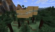 Even basic treehouses can look pretty cool suspended above the treetops (Image via Mojang)